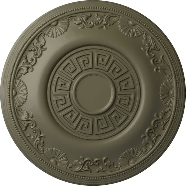 Ekena Millwork Nestor Ceiling Medallion (Fits Canopies up to 5"), Hand-Painted Spartan Stone, 25 7/8"OD x 2 1/4"P CM25NESSF - main